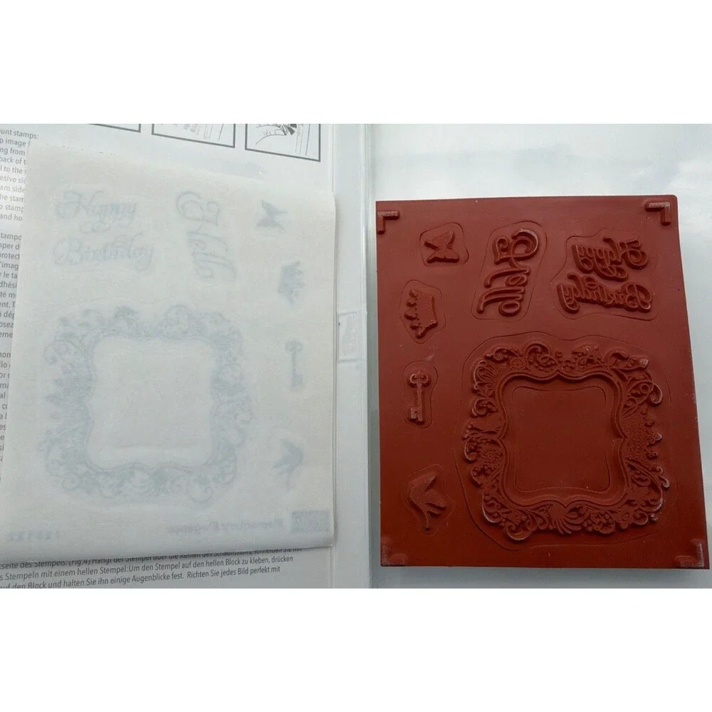 Stampin Up Cling Rubber Stamp Set - Elementary Elegance and Four Frames